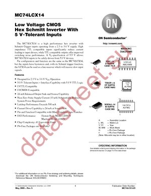 MC74LCX14DG datasheet  